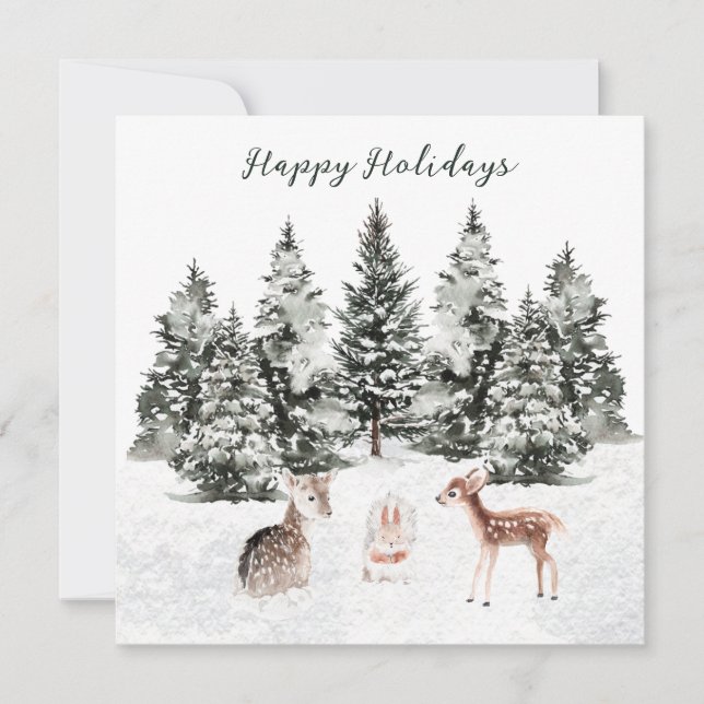 Carte Les animaux de Noël Pine Forest (Devant)