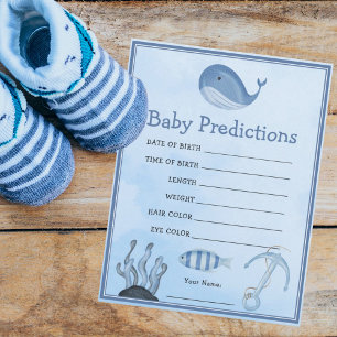 Carte Les animaux marins Baby shower bleu côtier Prédict