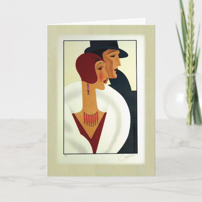 Carte Les années 1920 de couples d'art déco (Devant)