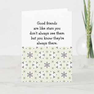 Carte Les bons amis sont comme les étoiles Citation pers