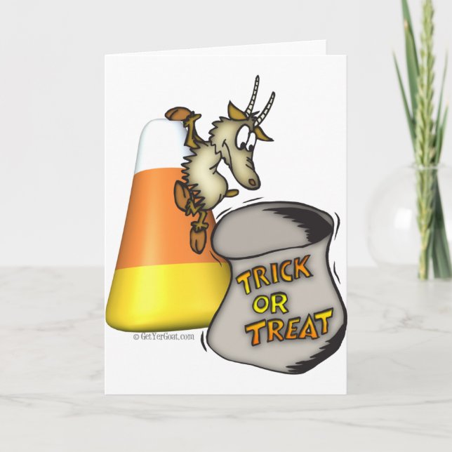 Carte Les cadeaux d'Halloween à la chèvre (Devant)