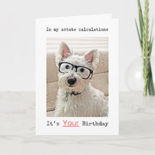 Carte Les calculs de Westie, c'est ton anniversaire