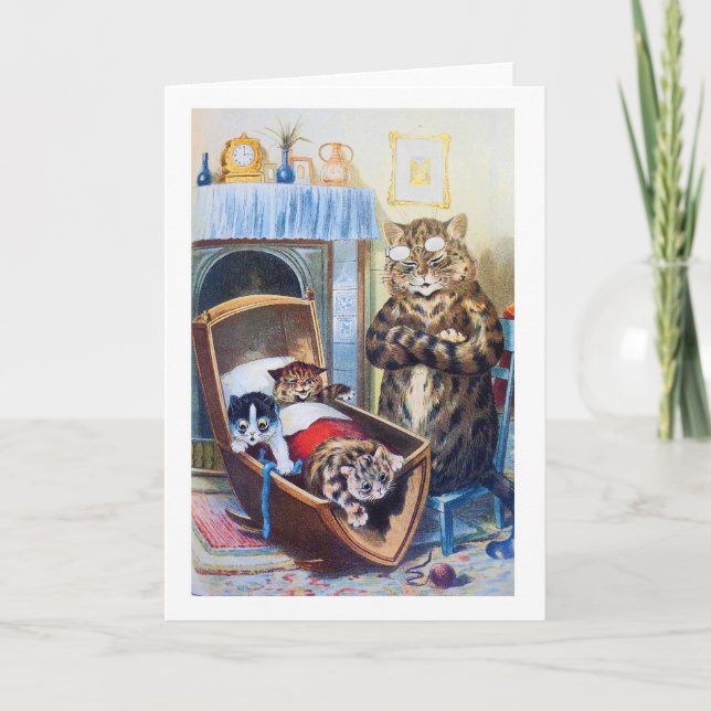 Carte Les chatons au berceau (Devant)