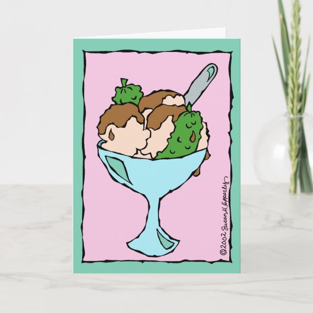 Carte Les chatons et la crème glacée Félicitations pour  (Devant)