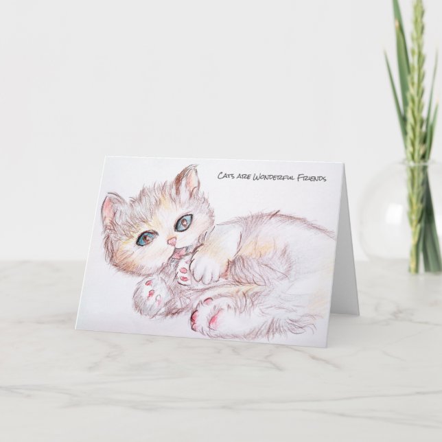 Carte Les chats sont un merveilleux poème d'amis (Devant)