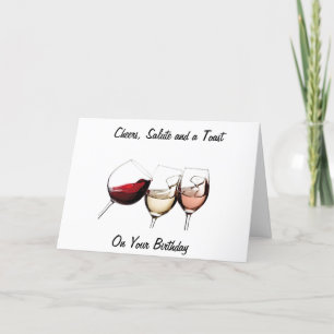 CARTE LES CHÈRES, SALUT ET TOAST POUR VOUS À L'ANNIVERSA