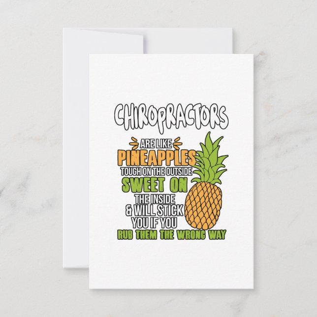 Carte Les Chiropracteurs Sont Comme Des Ananas. (Devant)