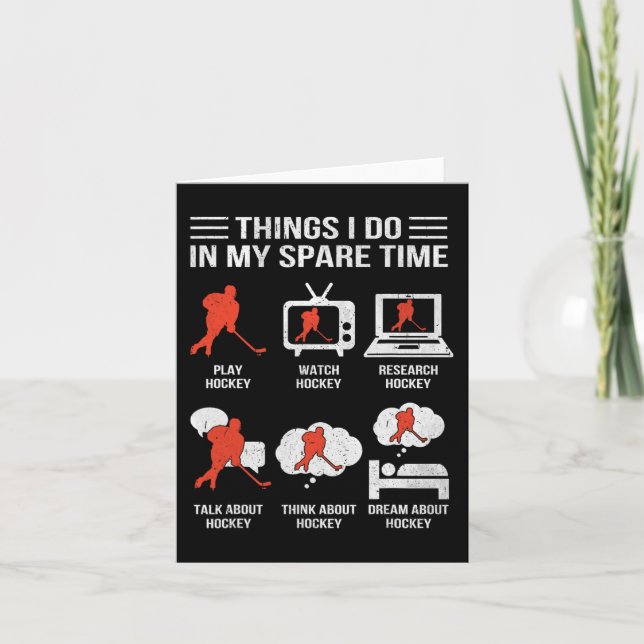Carte Les Choses Que Je Fais Dans Mon Temps Libre Hockey (Devant)