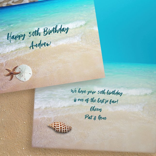 Carte Les coquillages sur la plage L'anniversaire person (Créateur téléchargé)