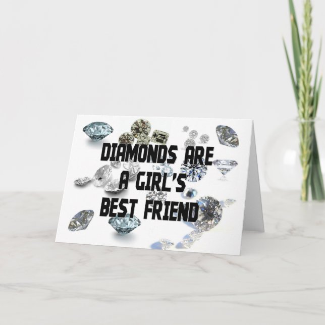 Carte Les diamants sont le meilleur ami d'une fille (Devant)