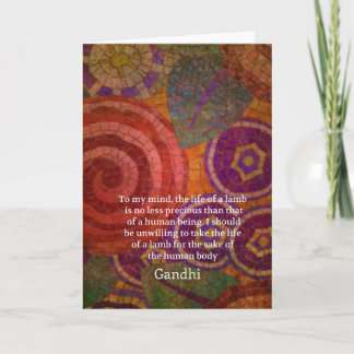 Carte Les droits des animaux inspirants de Gandhi citent