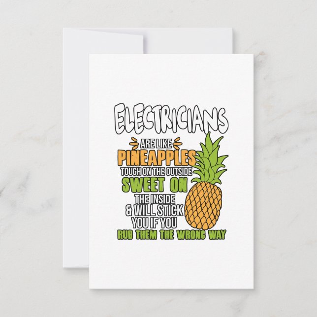 Carte Les Électriciens Sont Comme Des Ananas. (Devant)