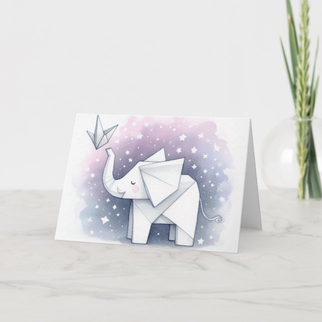 Carte Les espoirs et les rêves des éléphants Origami (Devant)