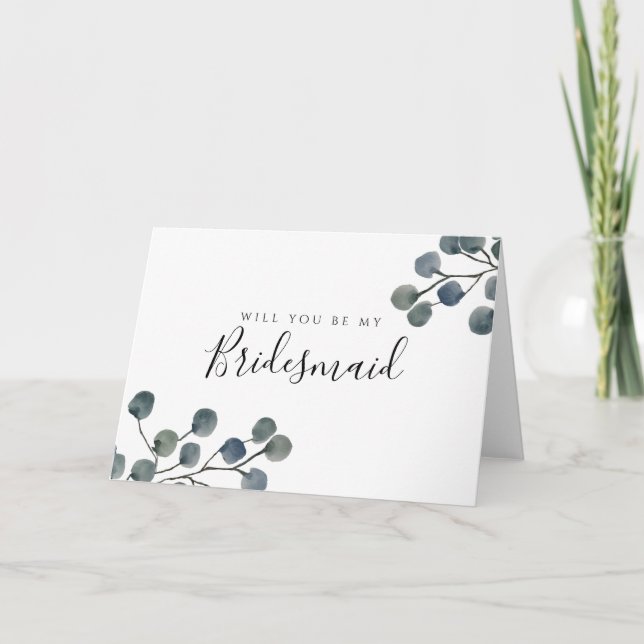 Carte Les Feuilles D'Eucalyptus Serez-Vous Ma Femme D'Ép (Devant)