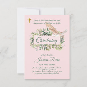 Carte Les filles de la Chouette des bois Christening Inv
