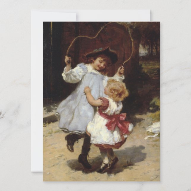 Carte Les filles qui sautent avec une corde à sauter (Devant)