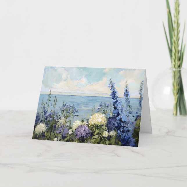Carte Les fleurs et la peinture sur la mer (Devant)