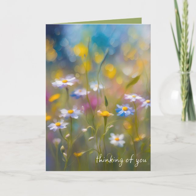 Carte Les Fleurs sauvages fantasques pensent à vous (Devant)