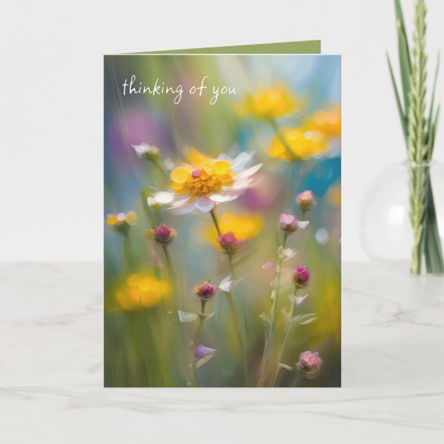 Carte Les Fleurs sauvages fantasques pensent à vous (Devant)