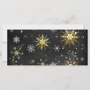 Carte Les flocons dorés de Noël sur l'Arrière - plan noi