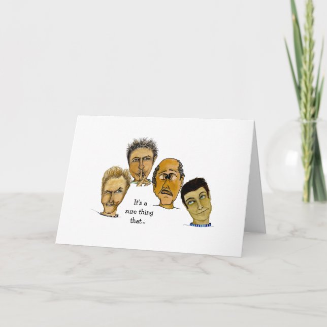 Carte Les gars amusants frappent le fan (Devant)