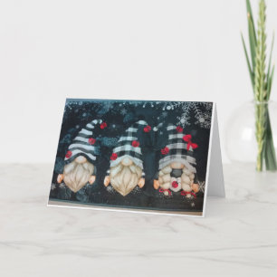 CARTE "LES GNOMES DE NOËL AVEC DES SOUHAITS DE NOËL"
