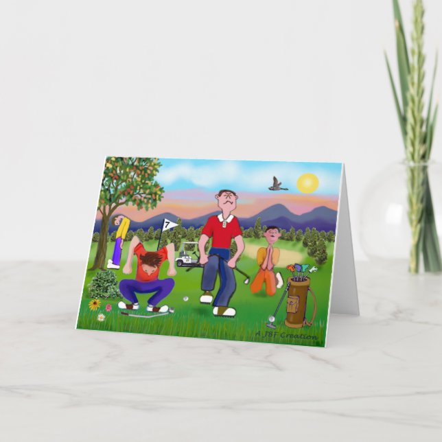 Carte Les golfeurs de dessin animé - Pour l'amour du gol (Devant)
