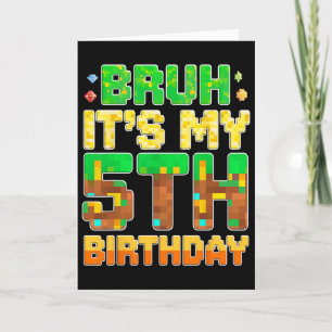 Carte Les gosses c'est mon 5ème anniversaire Jeu Pixel 5
