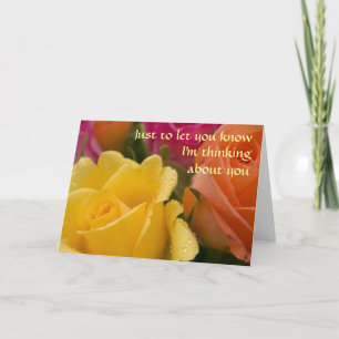 Carte Les gouttes de pluie sur des roses pensant à vous