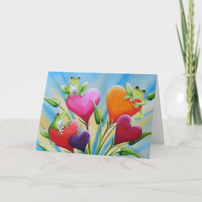 Carte Les grenouilles et les coeurs de Whimsical Waterco (Devant)
