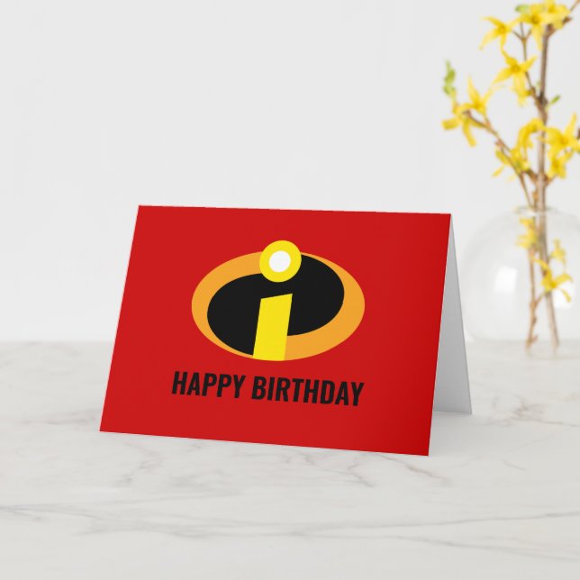 Carte Les Incroyables Logo Superhero Anniversaire (Fleur jaune)