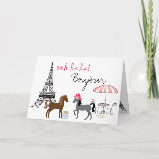 Carte Les Jolies Ponies Paris Horse Greeting Card