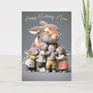 Carte Les lapins d'anniversaire de Nana