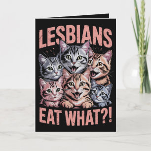Carte Les lesbiennes mangent ce chat drôle Lesbienne LGB