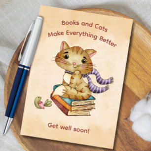 Carte Les livres et les chats se portent bien