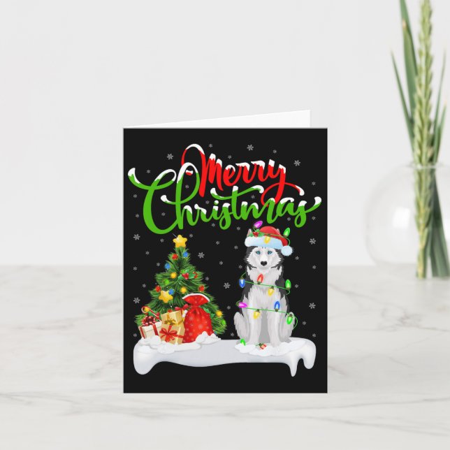 Carte Les lumières des arbres de Noël Chapeau Sibérien H (Devant)