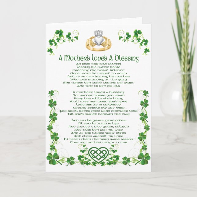 Carte Les mamans irlandaises sont une bénédiction (Devant)