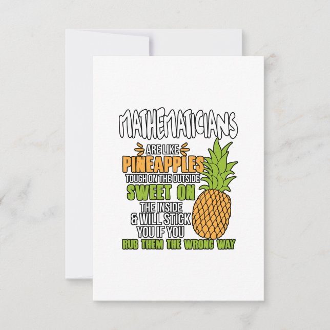 Carte Les Mathématiciens Sont Comme Des Ananas. (Devant)