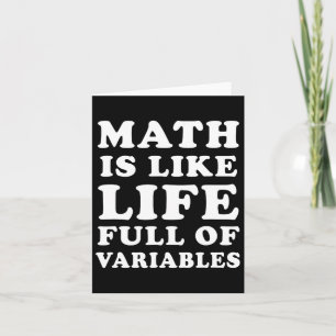 Carte Les Maths, c'est comme la vie Amusante Les maths E