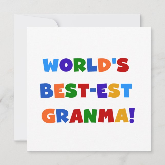 Carte Les meilleures couleurs vives Granma du monde (Devant)