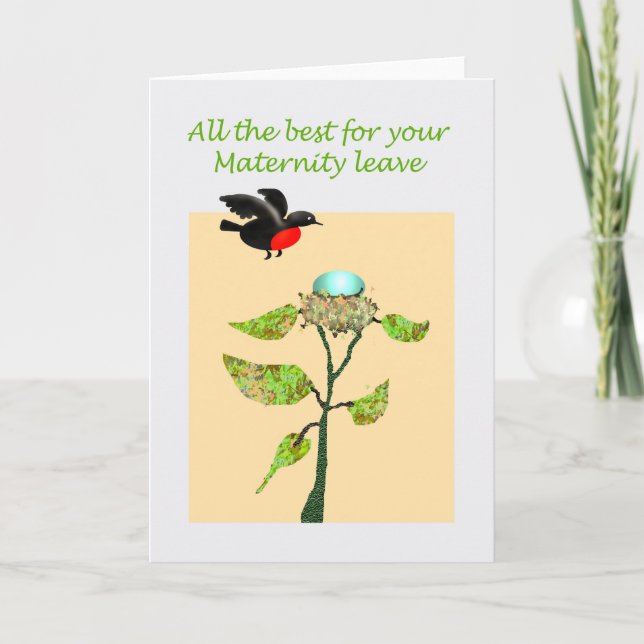 Carte Les meilleurs voeux de congé de maternité, oiseau, (Devant)