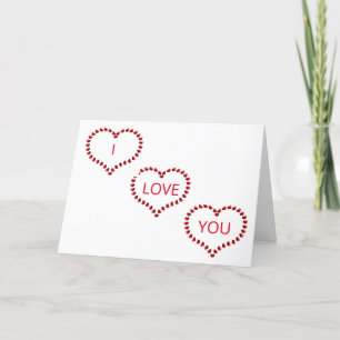 CARTE LES MESSAGES EN COEUR DISENT "JE T'AIME"