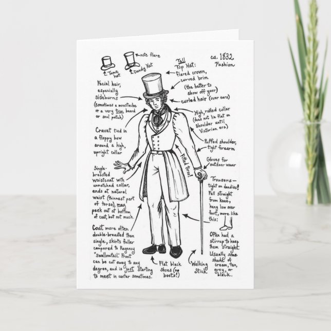 Carte Les Misérables Love : 1832 Fashion Cheat Sheet Car (Devant)