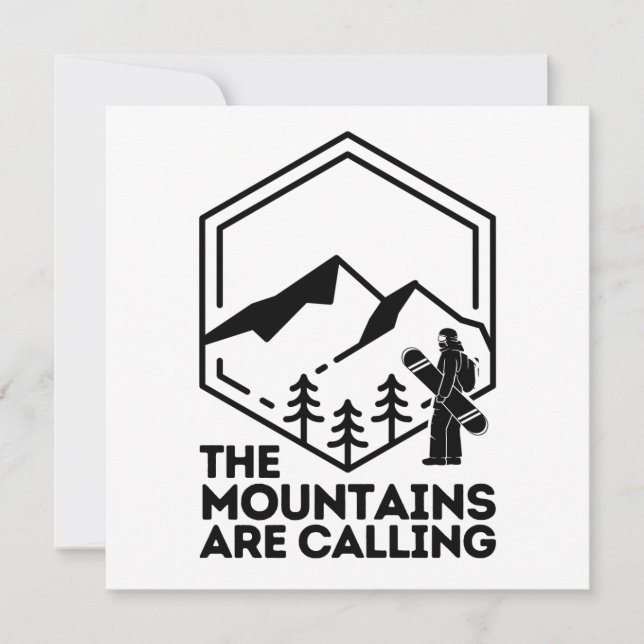 Carte Les Montagnes Appelent Snowboard (Devant)