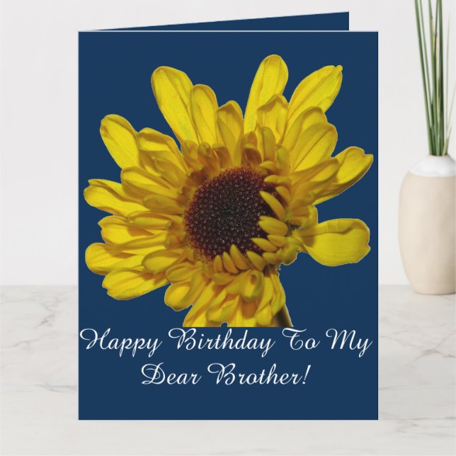 Carte Les motifs floraux jaunes Anniversaire du frère (Devant)