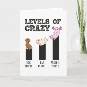 Carte Les niveaux Axolotl des animaux fous drôle cadeau