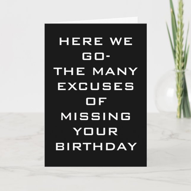 CARTE LES NOMBREUX ANNIVERSAIRES EXCUSÉS (Devant)