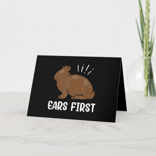 Carte Les Oreilles Premier Chocolat Lapin De Pâques Lapi (Devant)