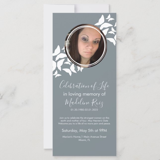 Carte Les papillons Célébration de la vie Photo (Devant)