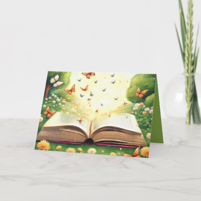 Carte Les papillons explosent dans le livre ouvert (Devant)